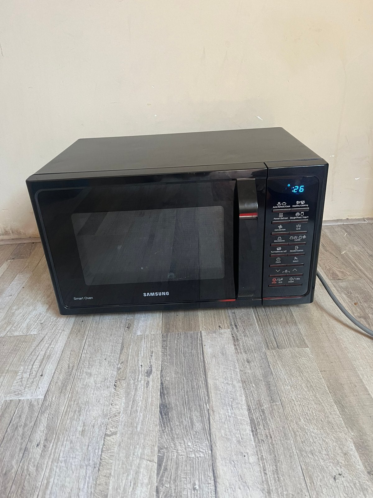 Zwarte Samsung oven, Elektronische apparatuur, Microgolfovens, Ophalen, Microgolfoven, 60 cm of meer, Nieuw