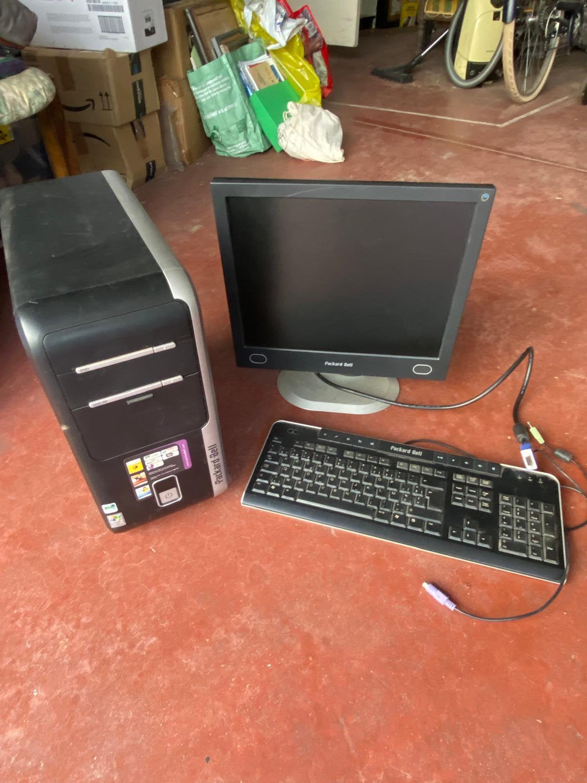 HP tower, monitor en toetsenbord, Ophalen, Gebruikt