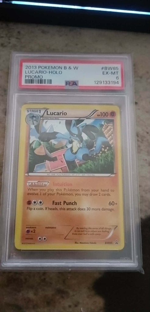 Lucario BW promo PSA 6, Enlèvement ou Envoi, Neuf, Cartes en vrac, Foil