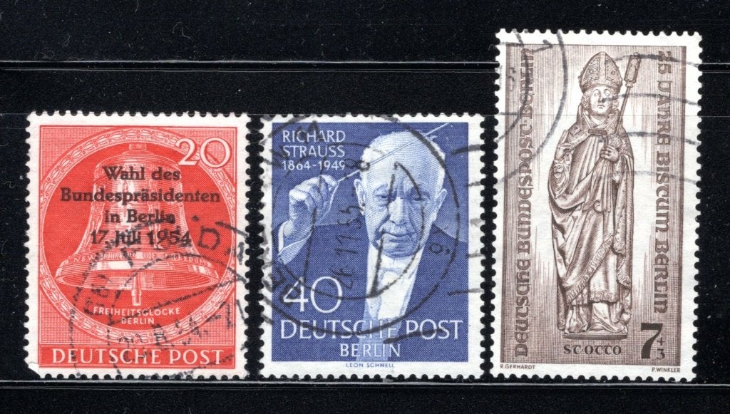 ALLEMAGNE BERLIN année 1954-1955 timbrée, Envoi, Affranchi