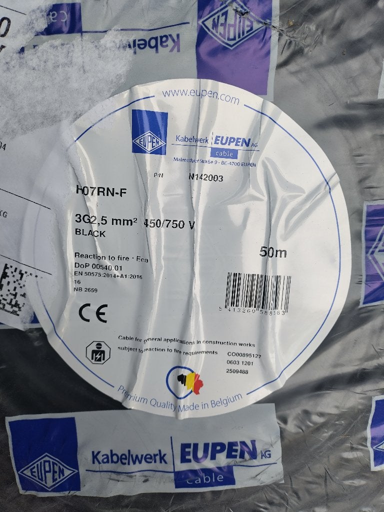 Soepele neopreen kabel H07RN-F 3G2.5 50 meter, Ophalen, Nieuw, Kabel of Snoer