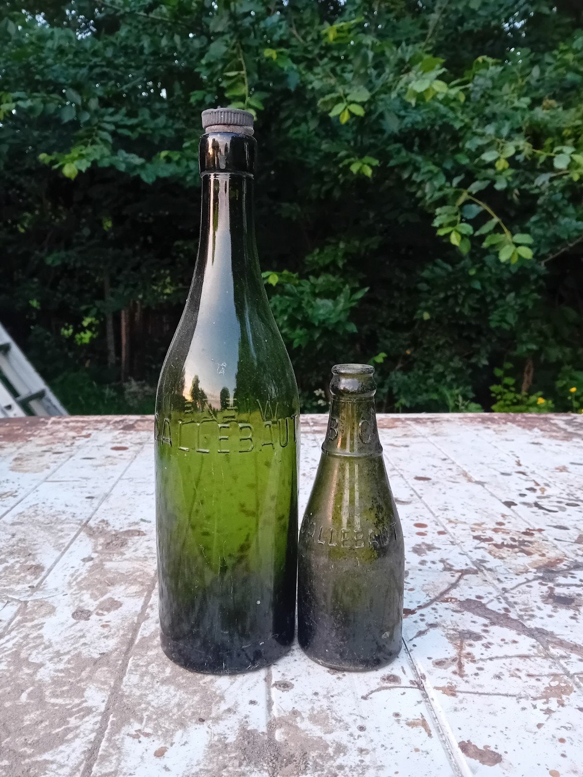 Oude vintage bierflessen brouwerij Callebaut Wieze, Verzamelen, Ophalen of Verzenden
