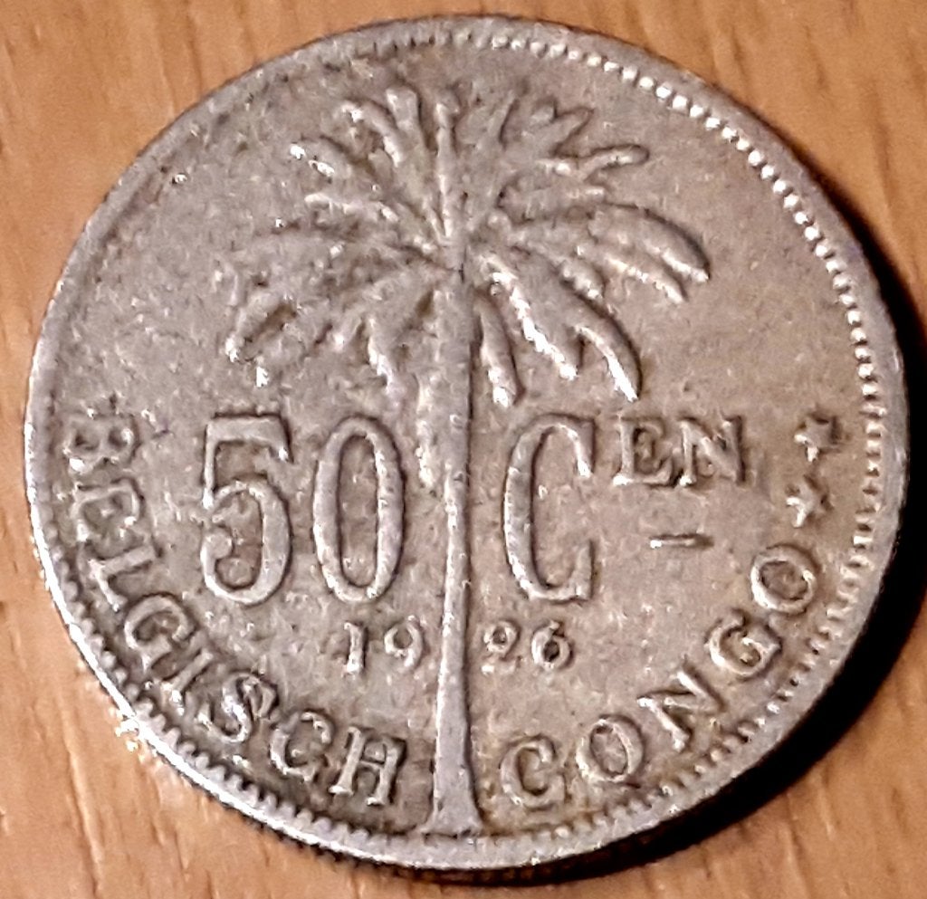 Belgisch CONGO : 50 CENTIMES 1926 VL KM 23, Ophalen of Verzenden, Overige landen, Losse munt