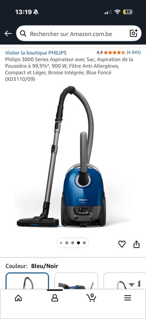 Aspirateur Philips serie 3000 de déc 25 vente suite décès, Neuf, Philips, Enlèvement, Sac à poussière
