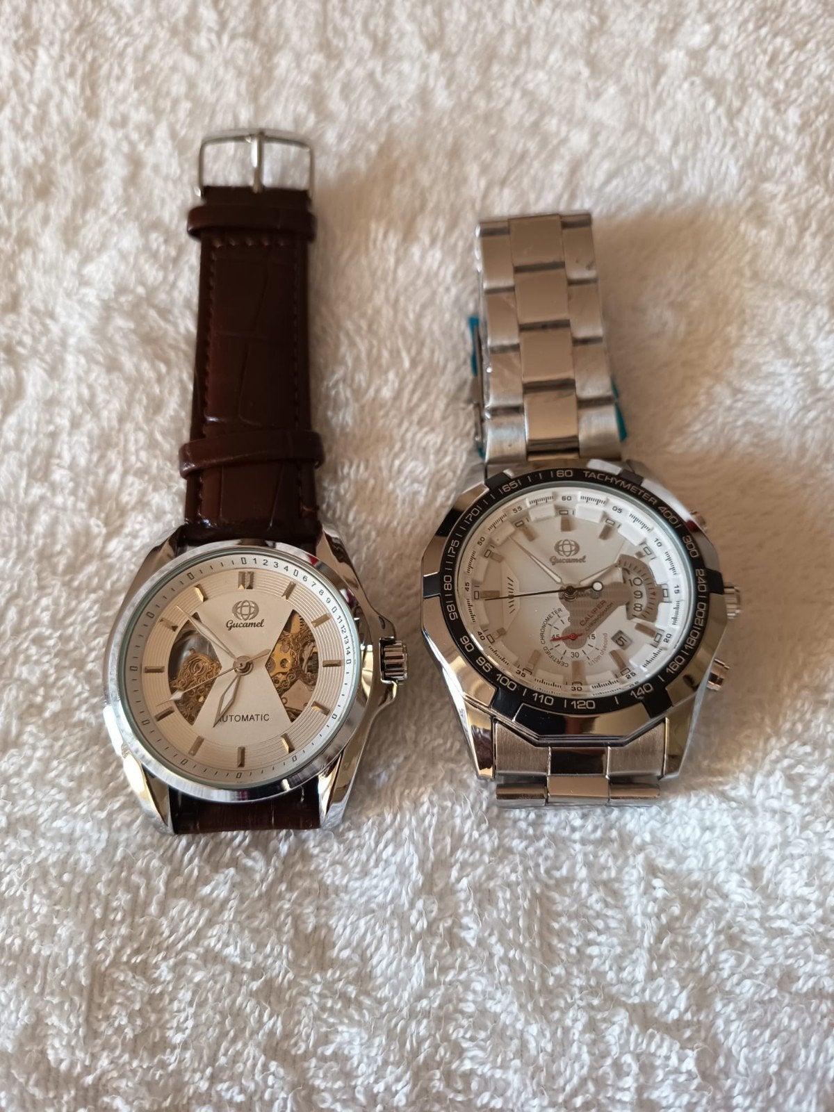 Lot de 2 Montres Homme Guocamel, Bijoux, Sacs & Beauté, Envoi, Neuf, Blanc