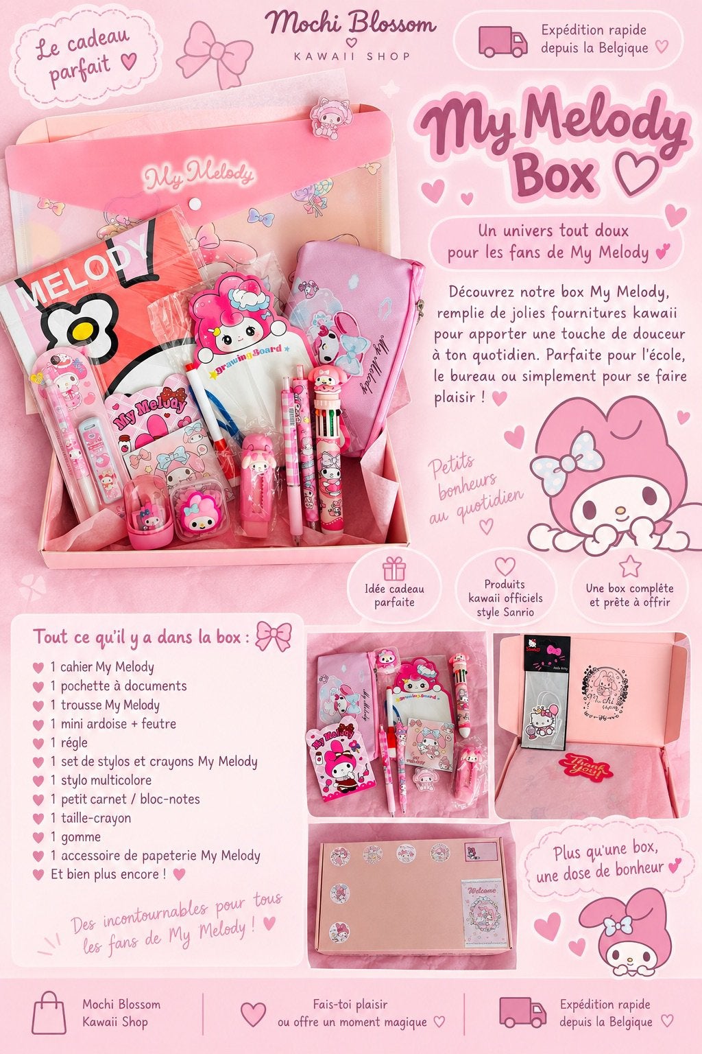 Box My Melody – Papeterie kawaii, Enlèvement ou Envoi, Neuf