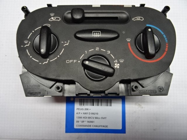 BEDIENINGSPANEEL VERWARMING Peugeot 206+ (2L / M) (99210), Kontakt-peugeot@peugeot.com, Gebruikt, Peugeot Deutschland GmbH, Bahnhofsplatz
65423  Rüsselsheim, DE