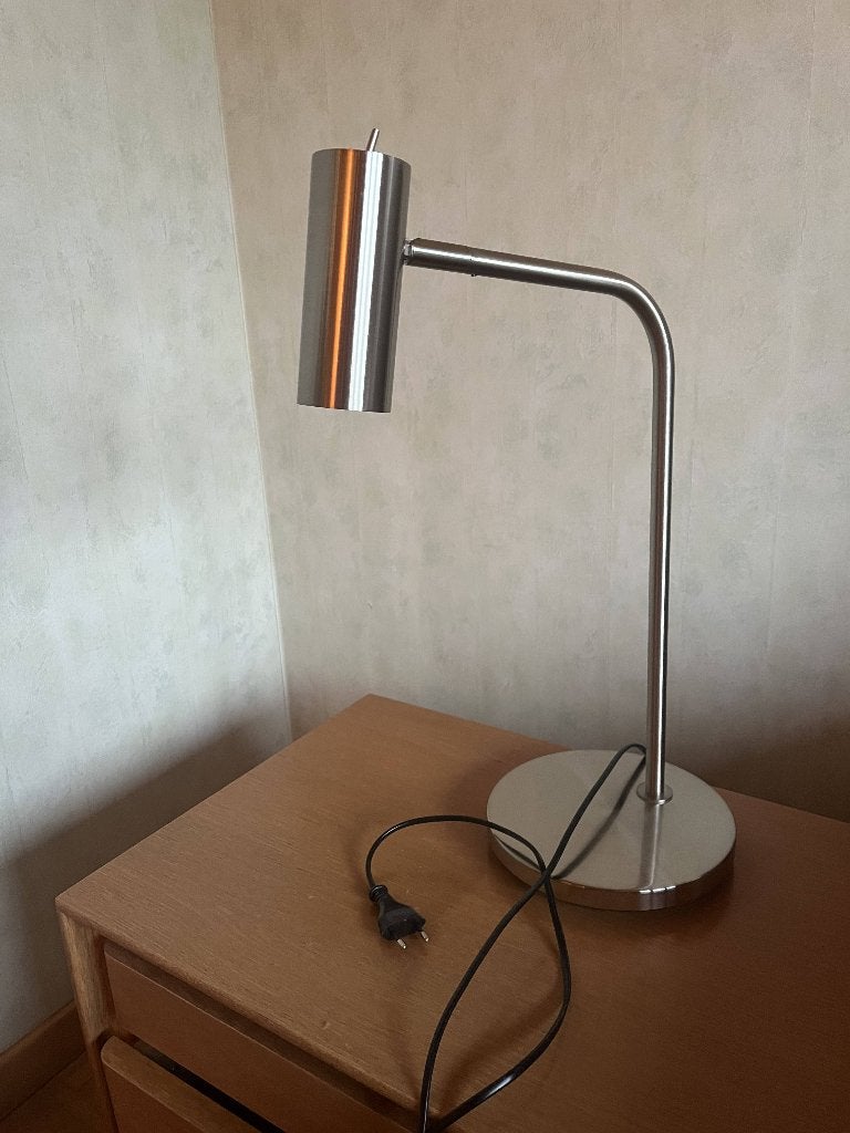 Nachtlamp metaal zilver, Moins de 50 cm, Enlèvement, Utilisé, Métal