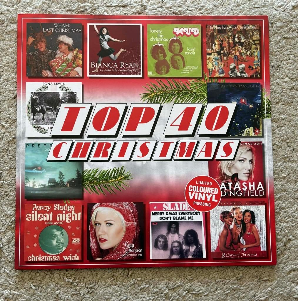 Various – Top 40 Christmas (Rode Vinyl) (LP), Cd's en Dvd's, Vinyl | Pop, Ophalen of Verzenden, Zo goed als nieuw, Overige formaten