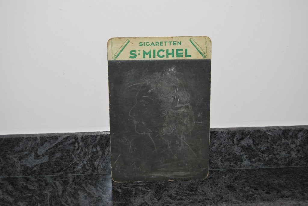CIGARETTES  St MICHEL. Ancienne ardoise publicitaire., Collections, Marques & Objets publicitaires, Enlèvement ou Envoi