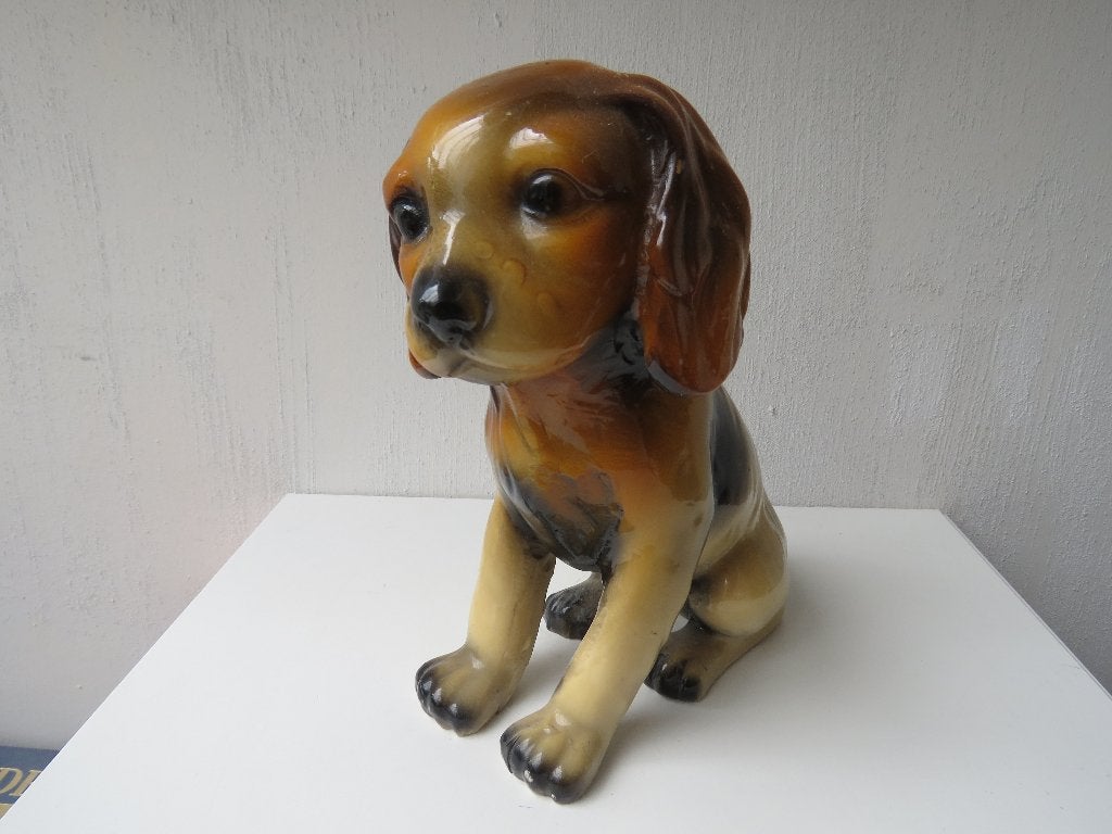 Statue de chien des années 1970, pierre en résine, Enlèvement ou Envoi