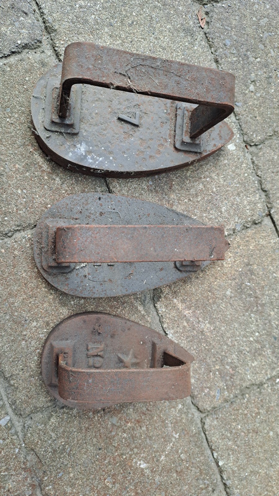 3 antieke strijkijzers, Antiek en Kunst, Ophalen