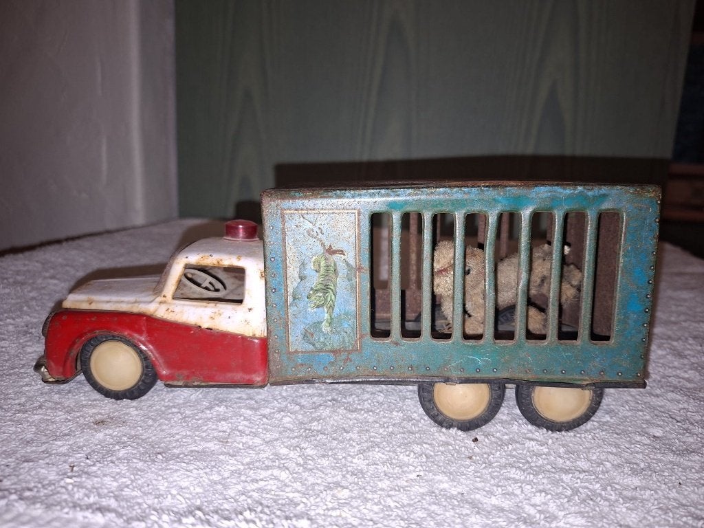 oude ijzeren vrachtwagen met kooi, begin 1900, Ophalen of Verzenden