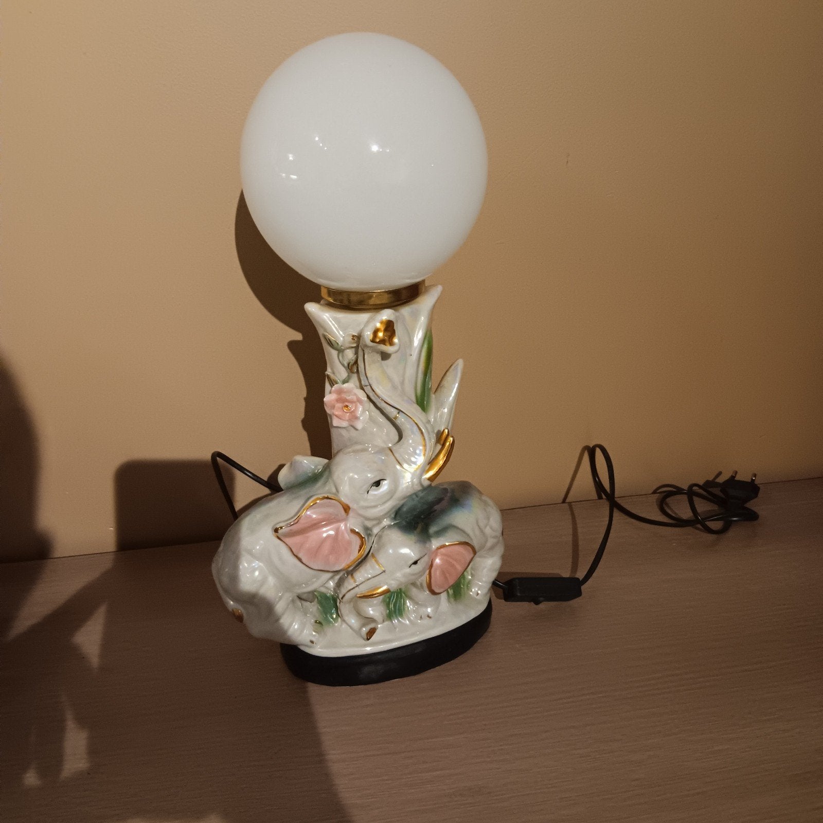 vintage porseleinen olifantenlamp, Ophalen, Vintage