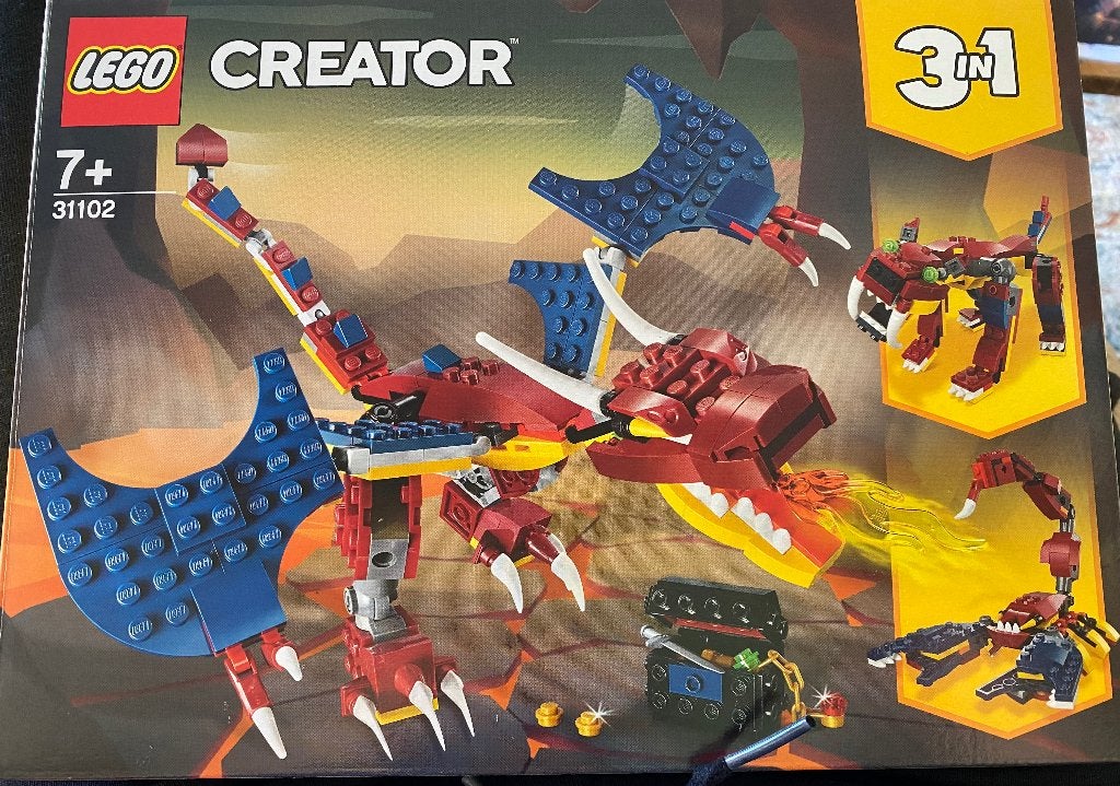 Lego creator 3 in 1 vuurdraak, Ophalen, Inclusief instructies, Gebruikt, Lego