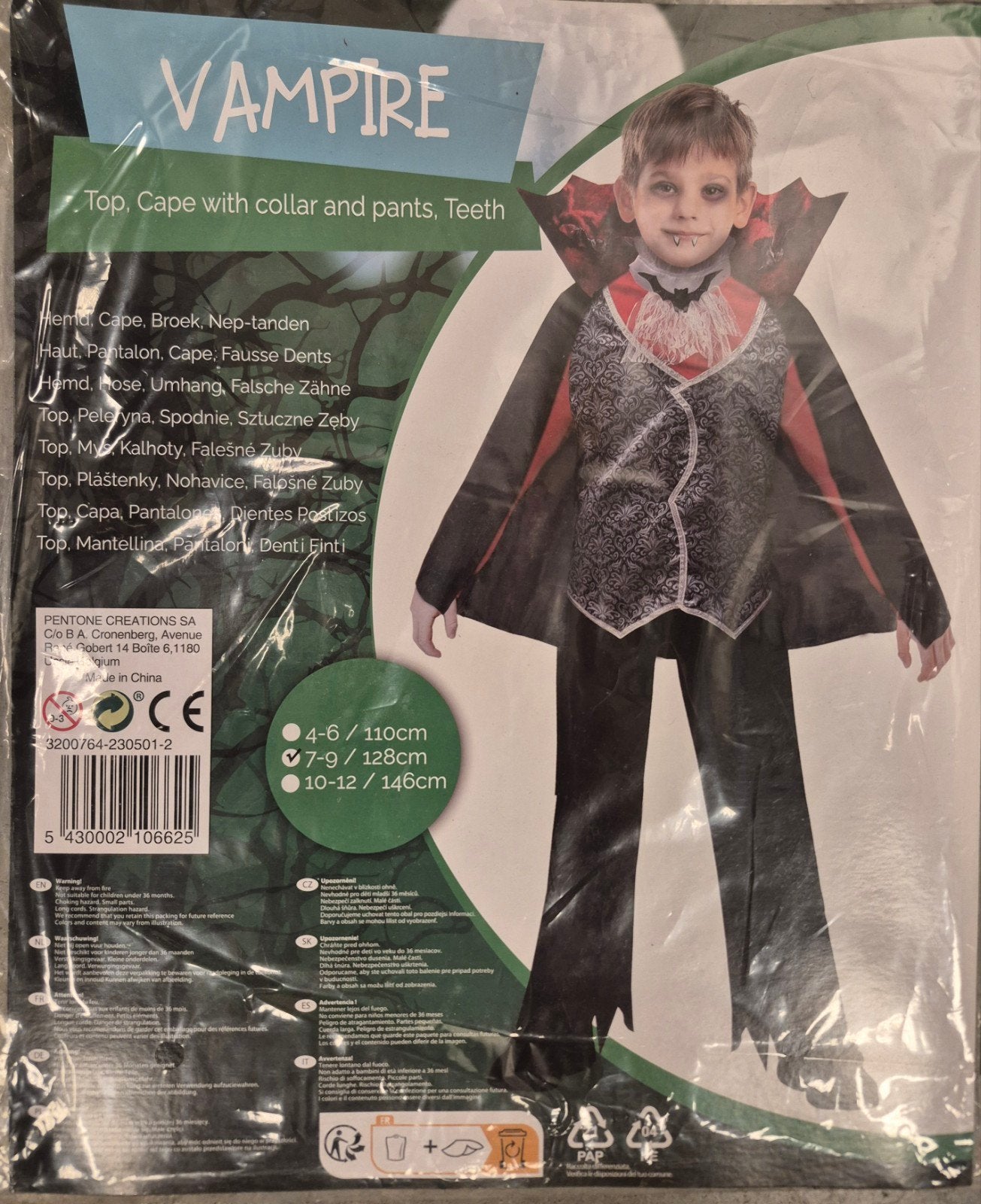 Halloween kostuum vampier 7-9 jaar, Enlèvement ou Envoi, Neuf, 122 à 128, Garçon ou Fille