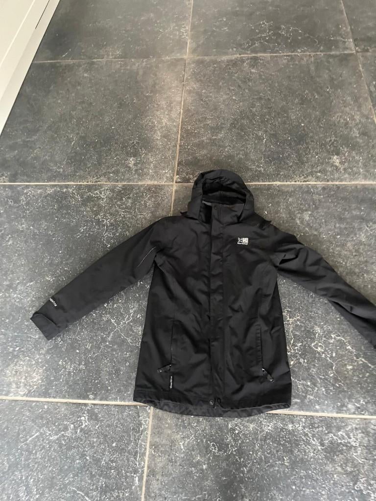 Zwarte waterdichte regenjas met fleece binnenvest, Ophalen of Verzenden, Gebruikt, Jongen of Meisje, Jas
