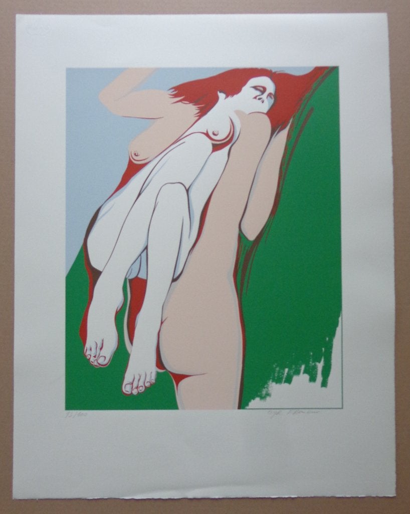 CYR FRIMOUT / NAAKTE FIGURATIE / KLEURZEEFDRUK / 65x51cm SIG, Signé, Enlèvement ou Envoi