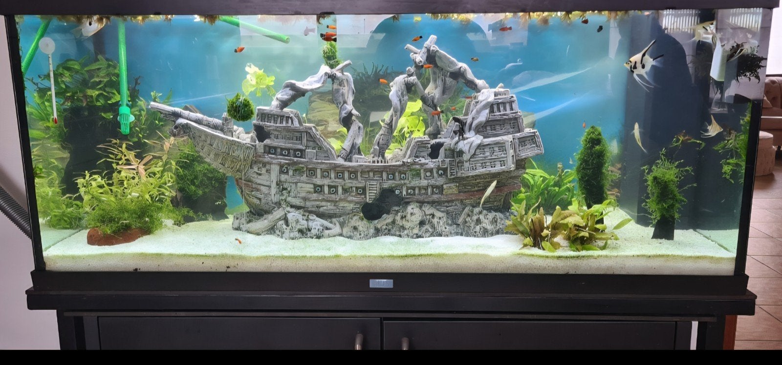 Grote aquarium met kast, Animaux & Accessoires, Enlèvement ou Envoi, Aquarium vide, Comme neuf, Chauffage