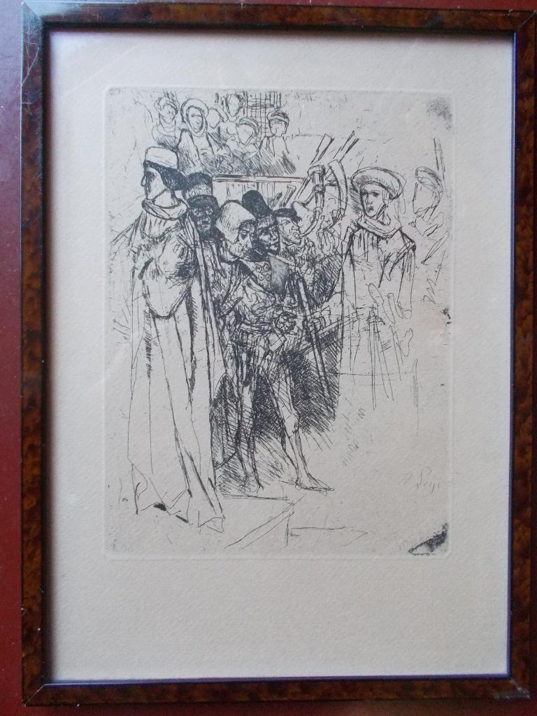 Mooi oude Ets.Henri Leys., Antiek en Kunst, Ophalen of Verzenden, Ets