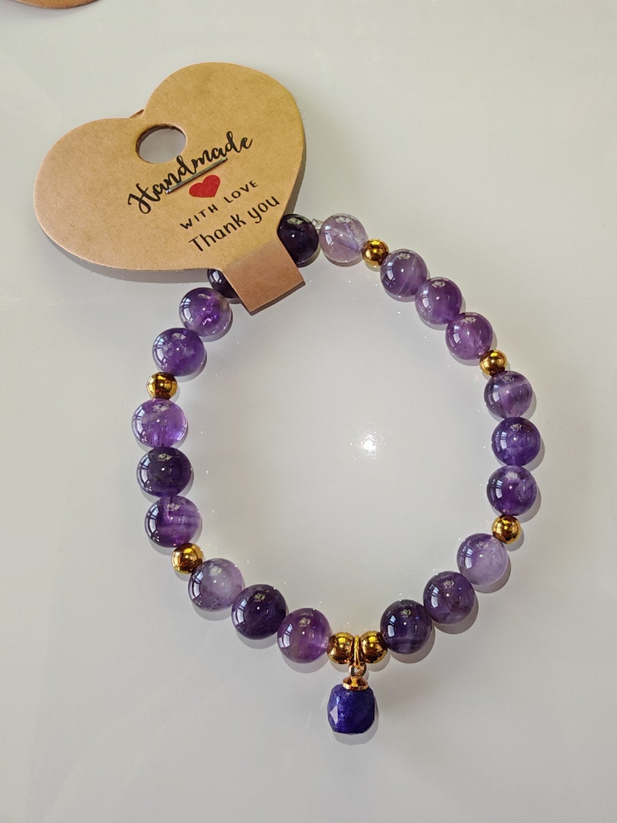 Bracelet Améthyste 19.5 cm, Bijoux, Sacs & Beauté, Bracelets, Envoi, Acier