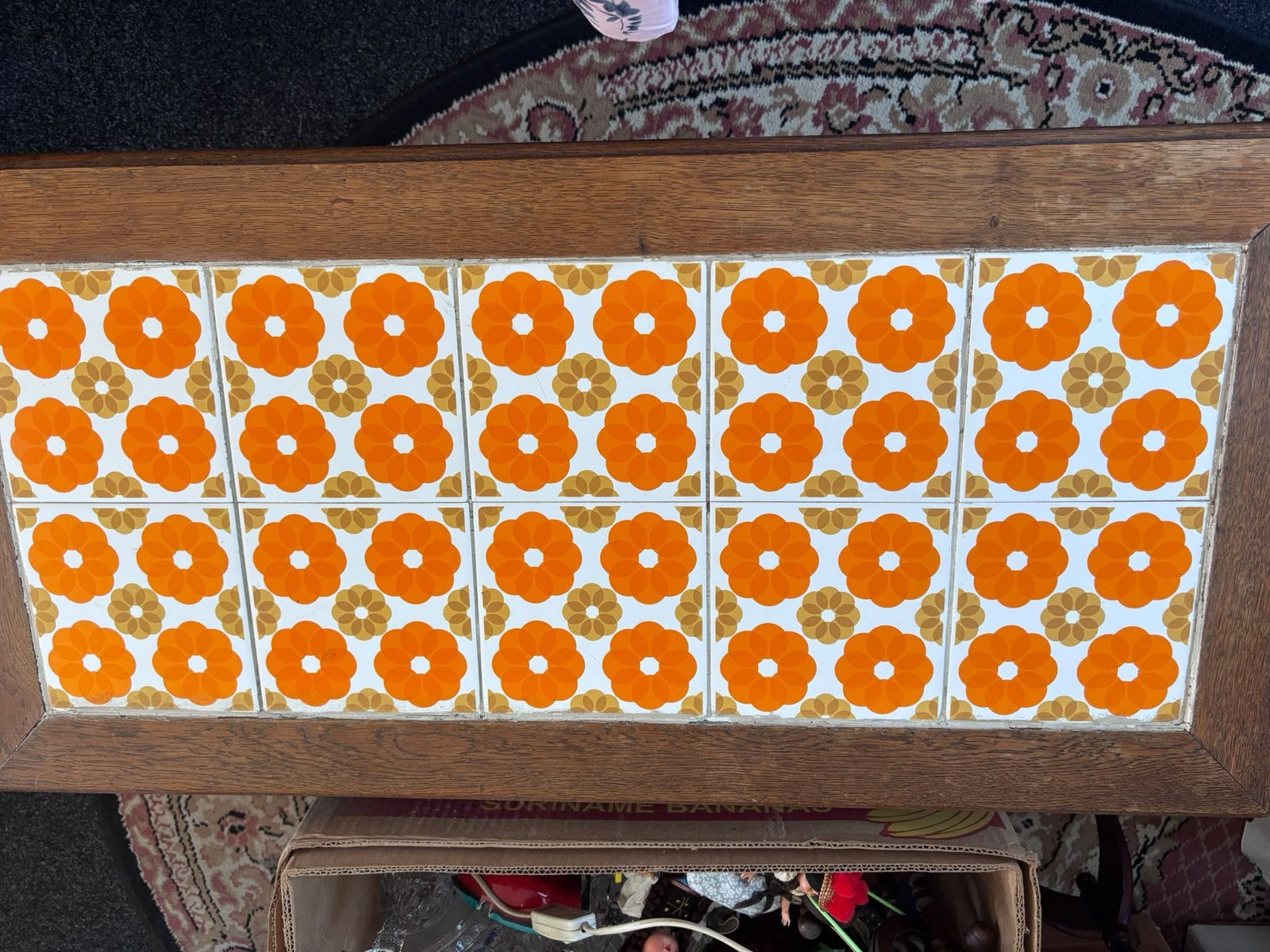 Vintage tegel salontafel, Antiek en Kunst, Ophalen