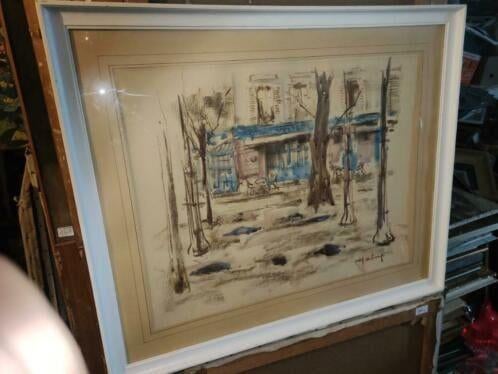 aquarelle place du tertre paris 1957 signe desire haine, Enlèvement ou Envoi