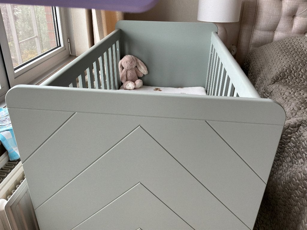 Kinderbed olijfgroen, Nieuw, 70 tot 85 cm, Minder dan 140 cm, Ophalen