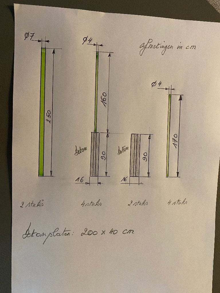Tuin-afsluiting-palen, Ophalen, Gebruikt, Palen
