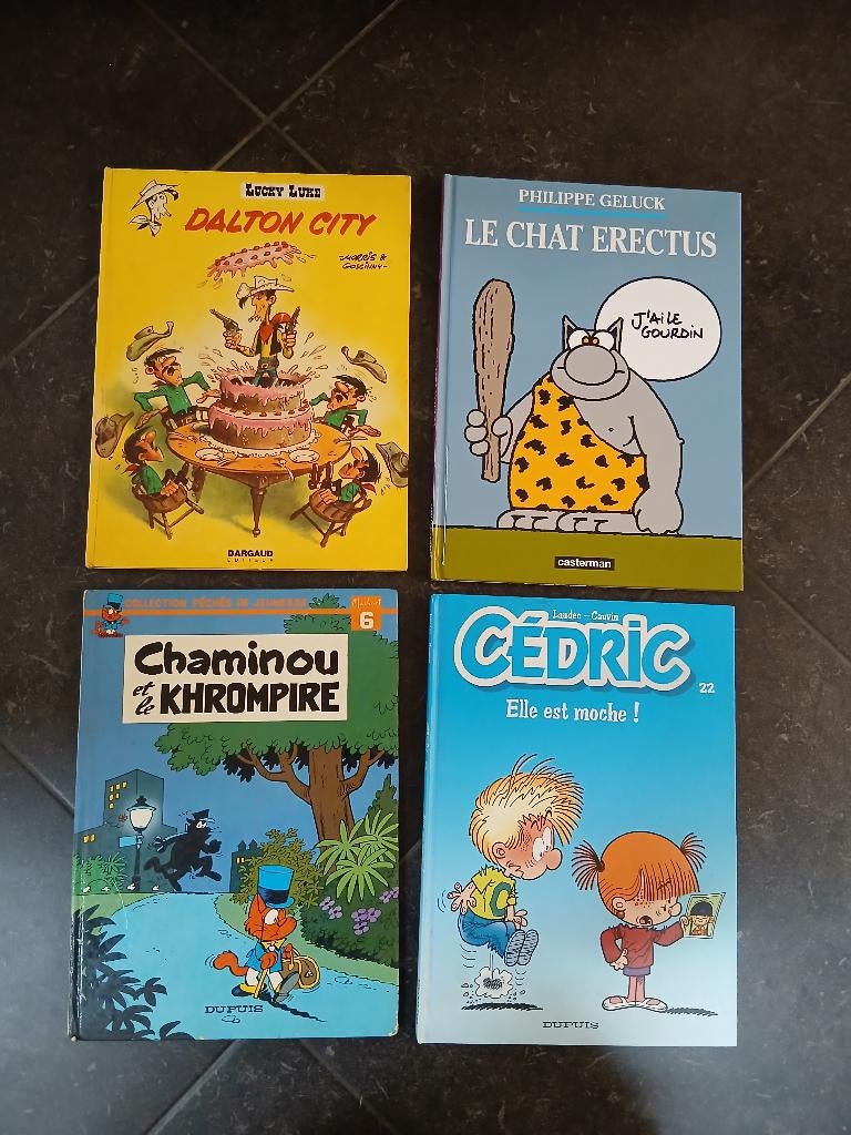 Lot de 4 BD le chat, Lucky Luke, Cédric, Chlorophyle., Plusieurs BD, Enlèvement ou Envoi, Utilisé, Divers auteurs