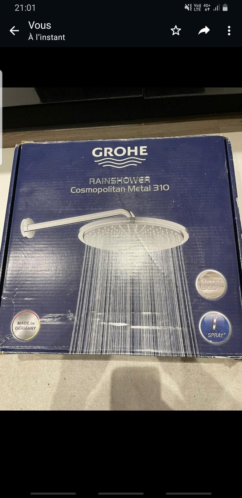 Set de douche de téte 380 mm, Ophalen, Nieuw, Inox