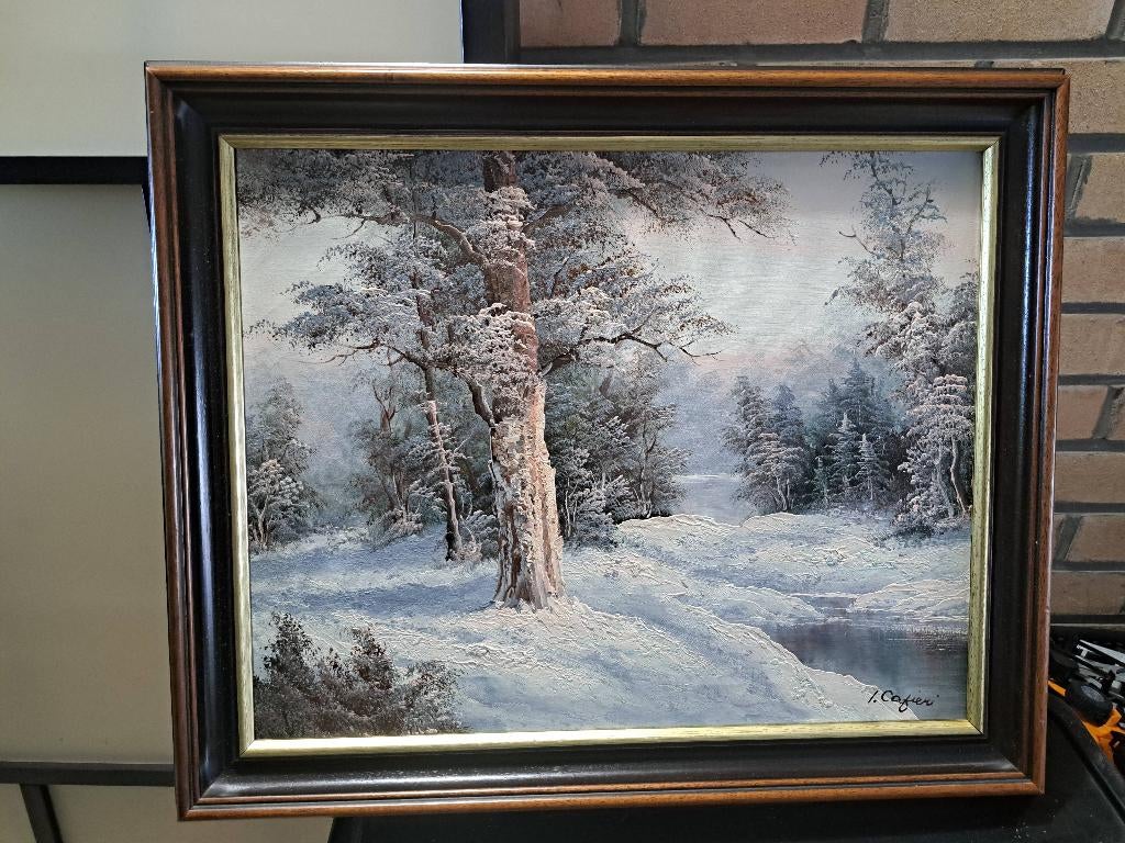 Winterlandschapkunst door Irene Cafieri., Antiek en Kunst, Kunst | Schilderijen | Klassiek, Ophalen
