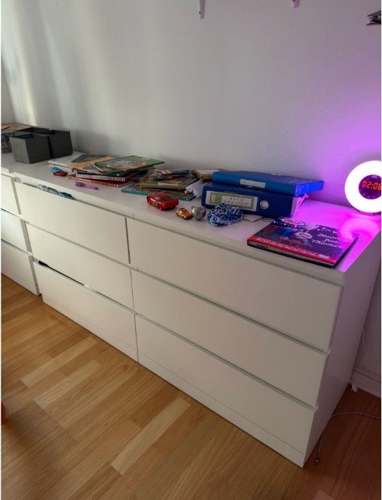 Commode IKEA MALM blanche – 6 tiroirs, Huis en Inrichting, Kasten | Ladekasten, Gebruikt, Ophalen