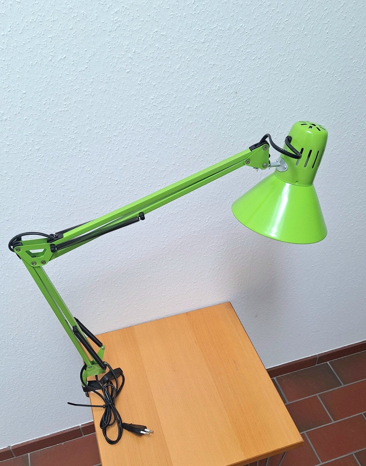 Groene bureaulamp retro, Bureaulamp, LED verlichting, Ophalen of Verzenden, Zo goed als nieuw