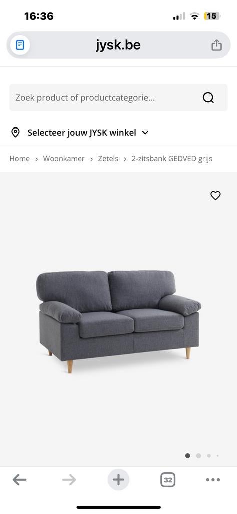 2 zit zetel GEDVED, Huis en Inrichting, Zetels | Zetels, Ophalen, Zo goed als nieuw, Tweepersoons
