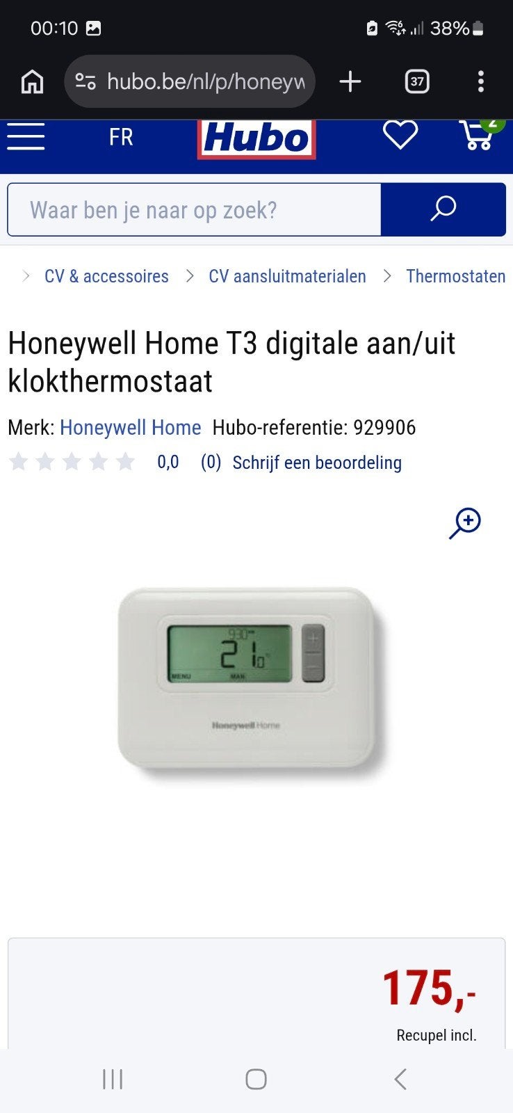 Thermostat Honeywell T3 T3C110AEU, Bricolage & Construction, Enlèvement ou Envoi