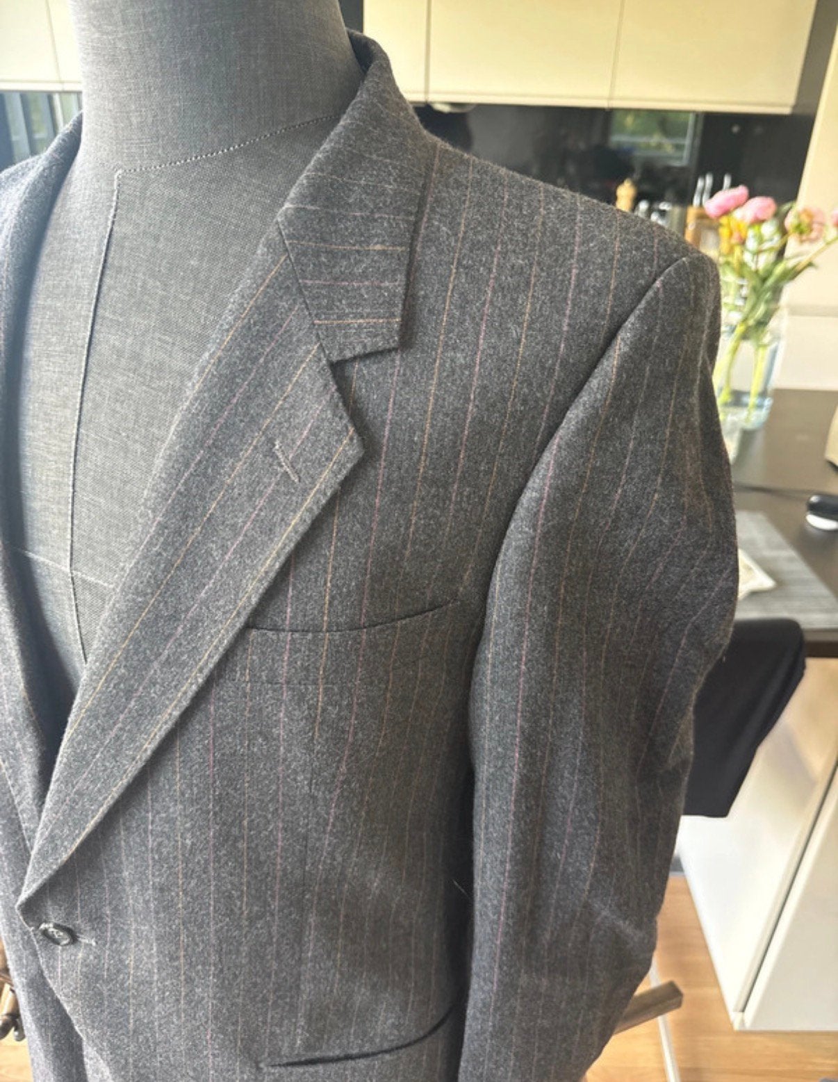 Vintage YSL Yves Saint Laurent herenblazer met strepen, Ophalen, Zo goed als nieuw
