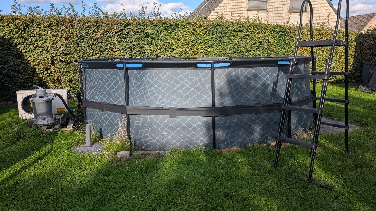 exit zwembad met zandfilter en warmtepomp, Rond, Enlèvement, Utilisé, Piscines hors sol