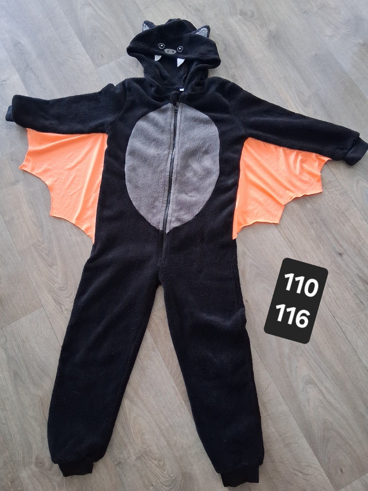 Verkleedkledij pak vleermuis maat 110 116 halloween, Ophalen of Verzenden