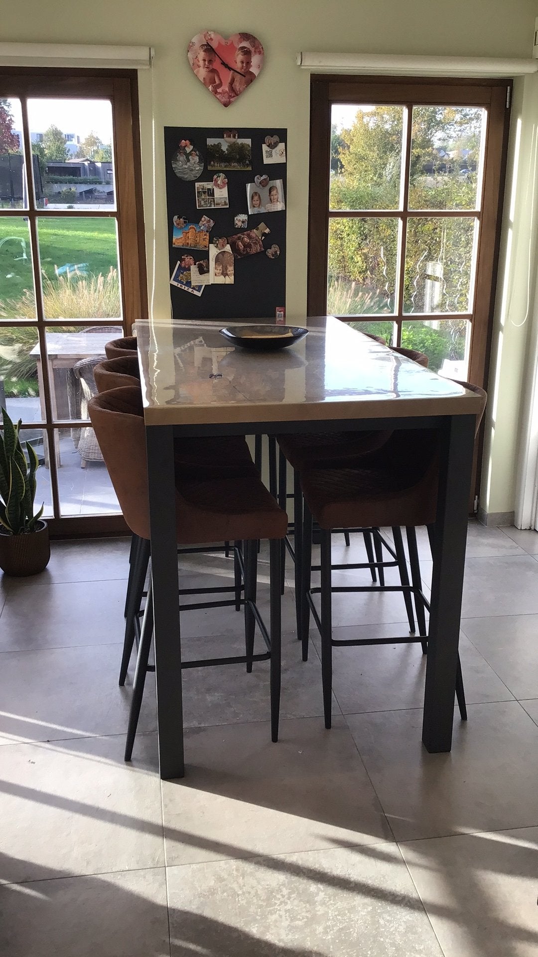 bartafel en 6 stoelen, Huis en Inrichting, Ophalen, Zo goed als nieuw, Landelijke stijl, 4 tot 6 stoelen