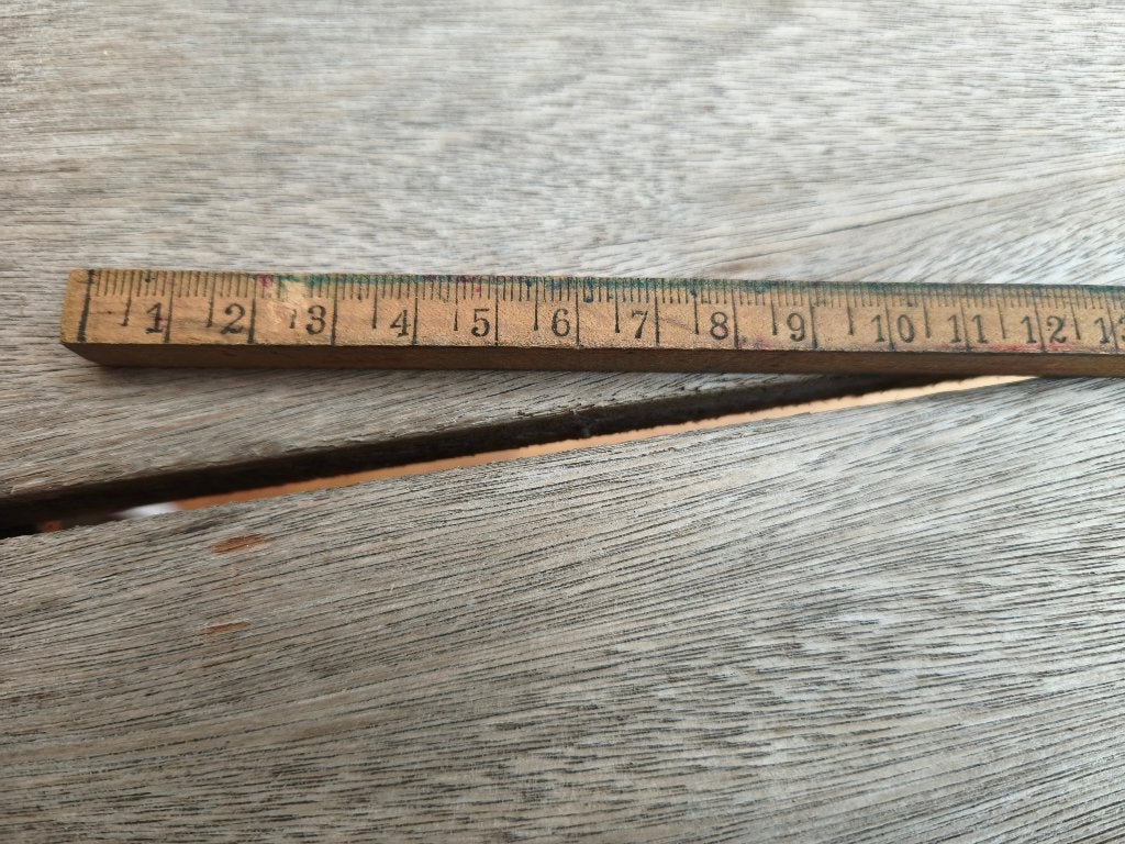 Antieke houten schoolliniaal – Vierkant – Vintage 30 cm., Ophalen of Verzenden