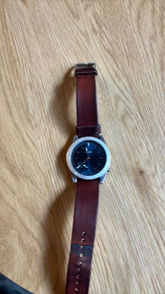 Komono Ray Legacy, Handtassen en Accessoires, Horloges | Heren, Gebruikt, Polshorloge, Staal, Leer, Ophalen of Verzenden