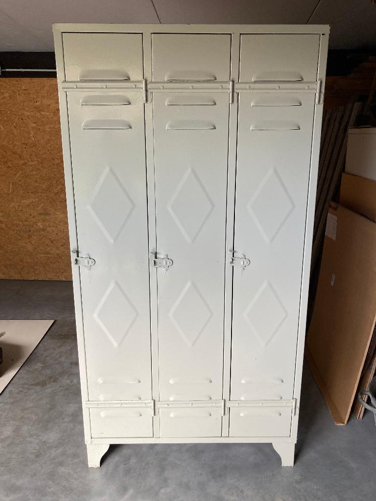 Vintage locker - kast , 3 deuren, Enlèvement, Utilisé, Vintage