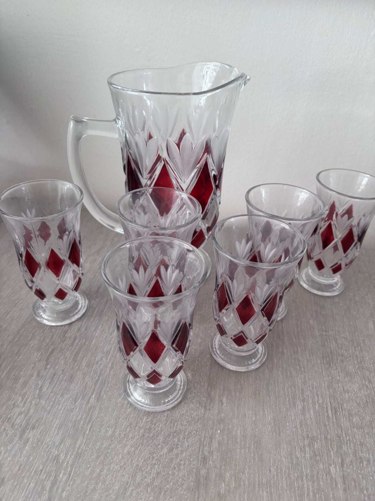 Carafe avec 6 verre en cristal a vendre, Enlèvement, Comme neuf
