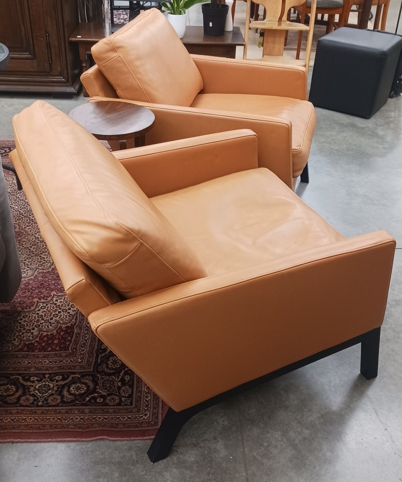 Een prachtige set van 2 design fauteuils Boconcept, Huis en Inrichting, Ophalen, Leer