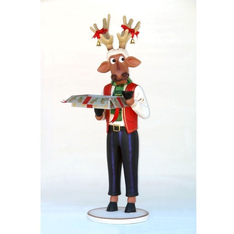 Renne drôle avec cadeau — Hauteur du renne 153 cm, Enlèvement, Neuf