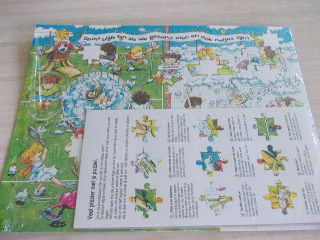 Puzzel "Sport blijft Fijn"., Ophalen of Verzenden, 10 tot 50 stukjes, Nieuw, 4 tot 6 jaar