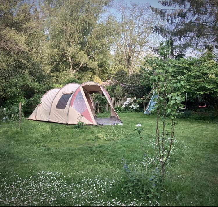 Familietent 4 personen katoen / polyester, Caravans en Kamperen, Tenten, Ophalen, Gebruikt, Tot en met 4