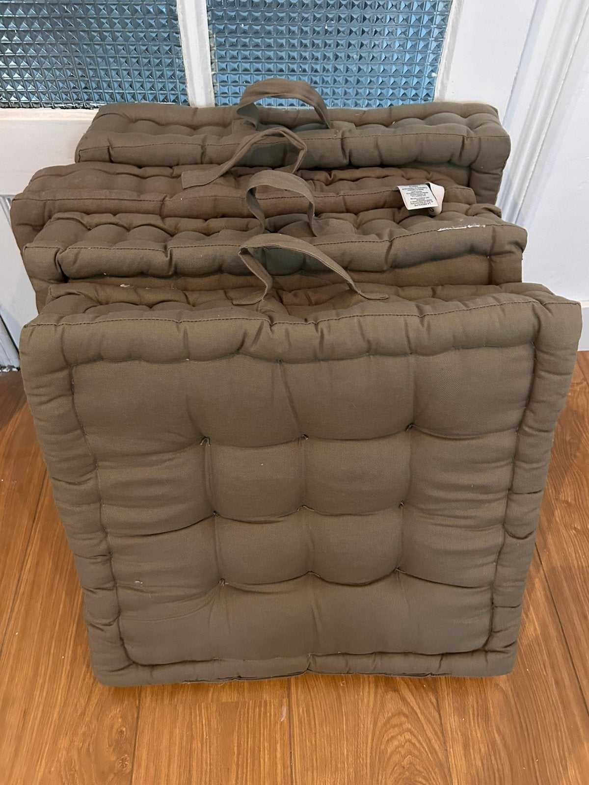 4 coussins de sol en très bon état, Jardin & Terrasse, Accessoires mobilier de jardin, Enlèvement, Comme neuf