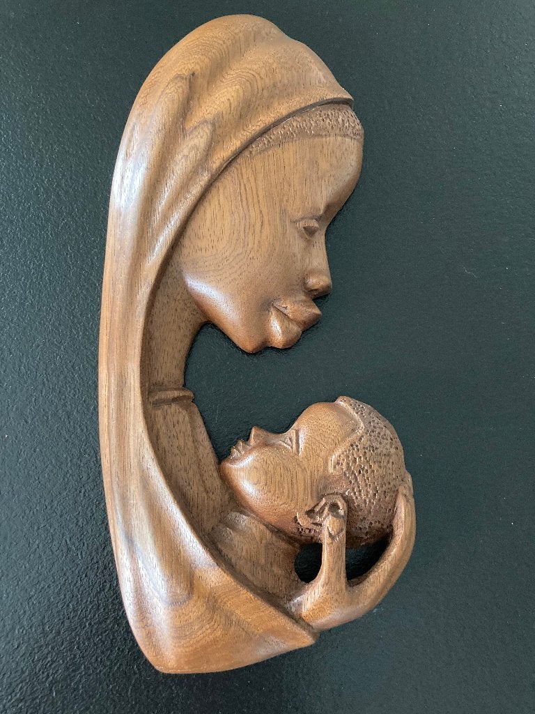 Congolees houtsnijwerk Maria en kind, Antiek en Kunst, Houtsnijwerk, Ophalen of Verzenden, Hout, Afrika
